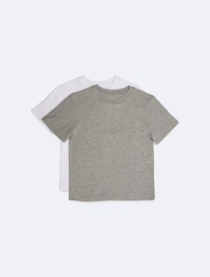 Boys 2-Pack Cotton T-Shirts, Heather Grey/White