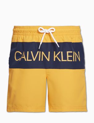 shorts with logo across front