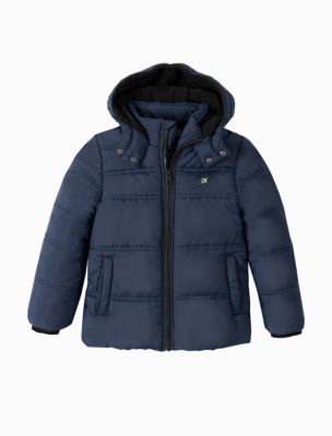 calvin klein big boys hooded bubble jacket