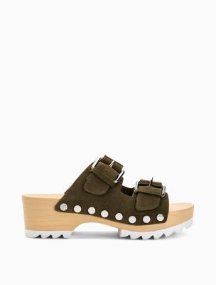 suede clog sandals