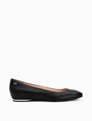 calvin klein black flat shoes