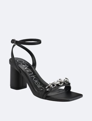 calvin klein black and white heels