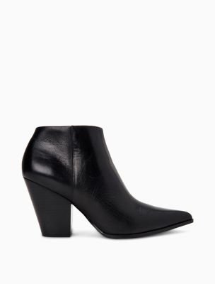 calvin klein black leather booties