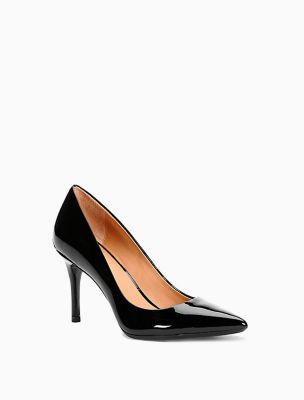 calvin klein black patent leather pumps