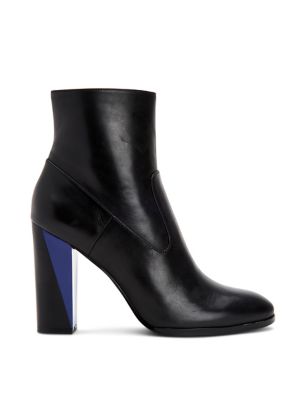 calvin klein black leather booties