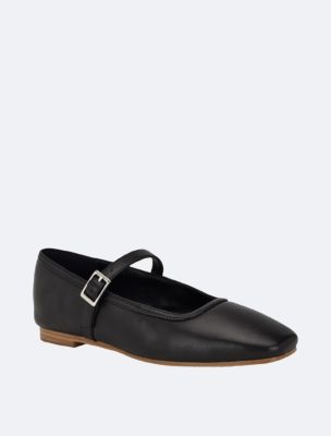 Calvin klein black flat shoes online