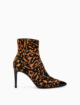 calvin klein leopard print booties