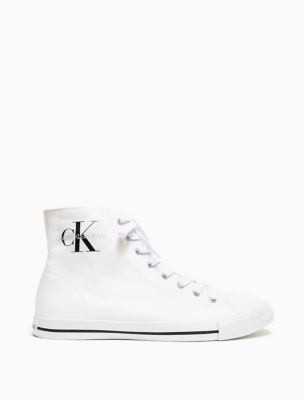 calvin klein high top sneakers white
