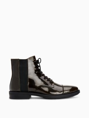 calvin klein patent leather boots