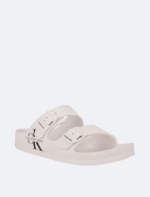 White calvin cheap klein sliders womens