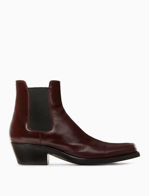 leather chelsea boots with 205 silver toe plate