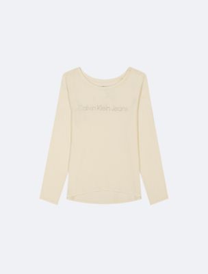 Girls Dot Logo Classic T-Shirt, Antique White