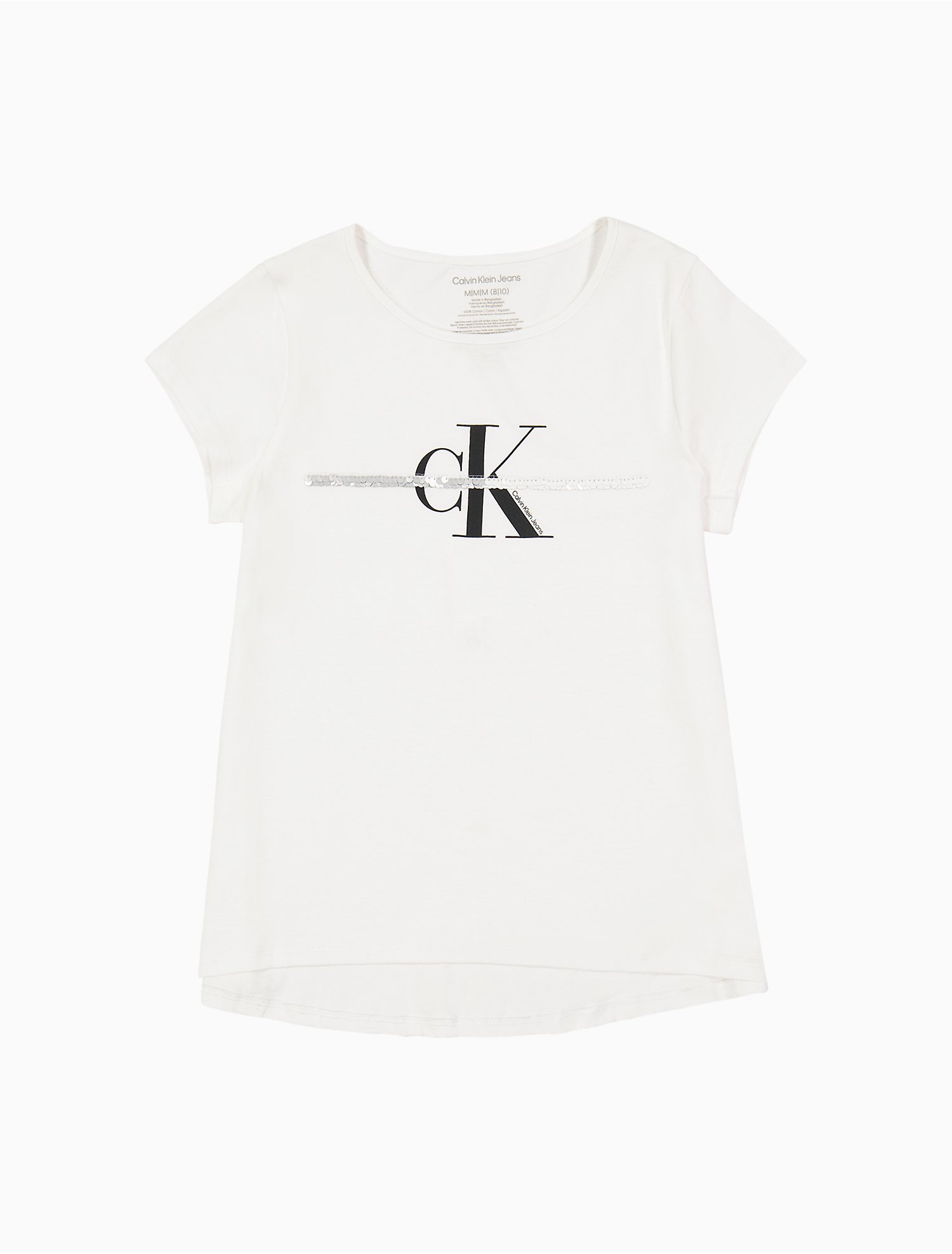 Girls Sequin Stripe T-Shirt | Calvin Klein® USA