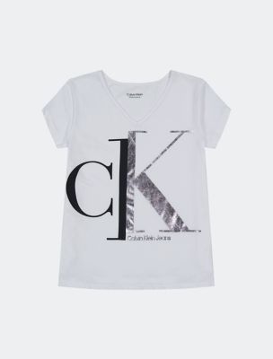 Calvin Klein womens Short Sleeve T-Shirt Monogram Logo at  Women’s  Clothing store