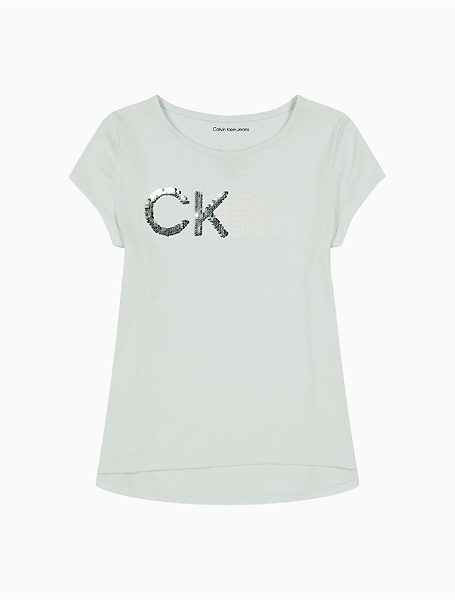 Girls Sequin Crewneck T-Shirt Calvin Klein