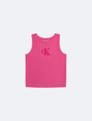 Girls Racerback Tank Top, Fuchsia Fedora