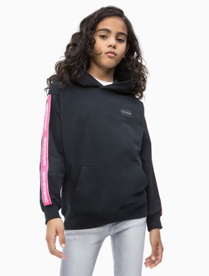 calvin klein tape neck hoodie