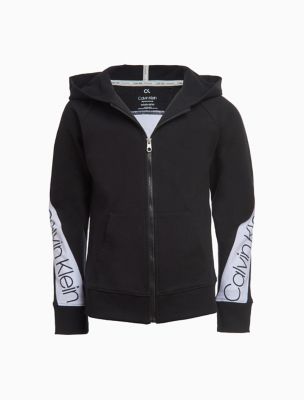 calvin klein performance logo zip hoodie