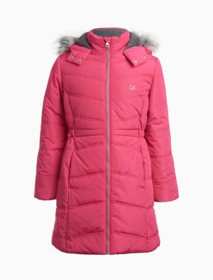 calvin klein padded hooded puffer jacket