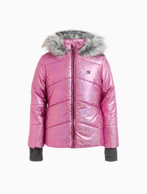 calvin klein pink puffer jacket