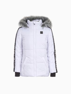 calvin klein jeans puffer jacket with logo patch