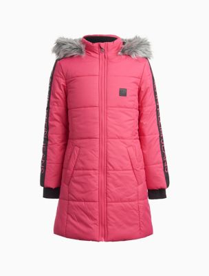 calvin klein big girls belted puffer jacket