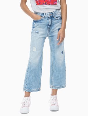 straight fit cropped jeans