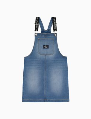 Girls Monogram Logo Denim Skirtalls, Authentic