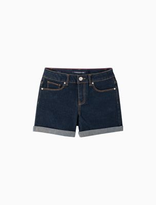 cuffed denim shorts