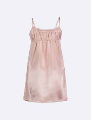 Light pink slip dress, Dress with feathers