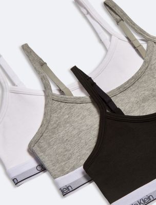 Girls Modern Cotton 3 Pack Cropped Bralette Calvin Klein