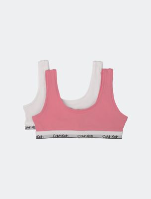 Calvin Klein Seamless Bralette with Removable Pads White 2 Pack Girls Size  Small 6-6X