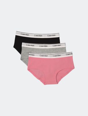 Girls Modern Cotton 3-Pack Hipster, Sachet Pink/Heather Gray/Black