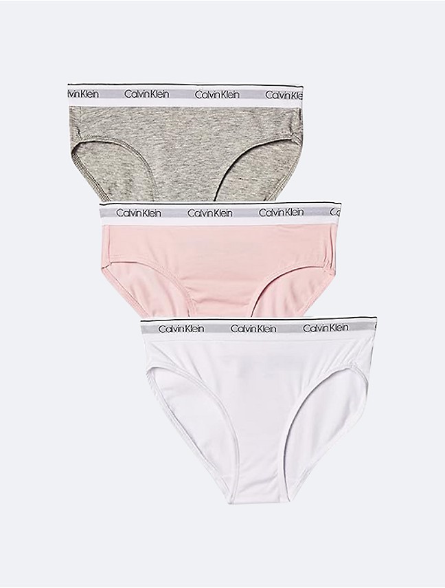 Calvin Klein L77634 Girls 3-Pack Modern Cotton Hipster Underwear