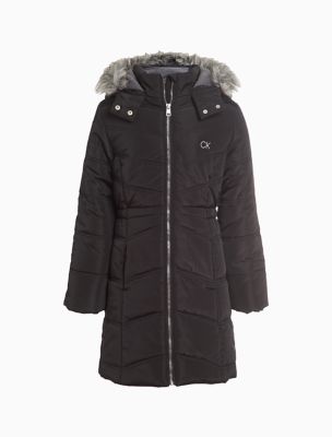 ladies black padded jacket with hood