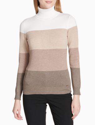 calvin klein colorblock turtleneck sweater