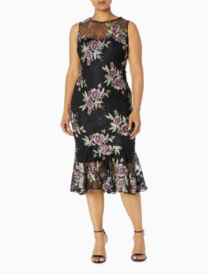 floral sheath midi dress