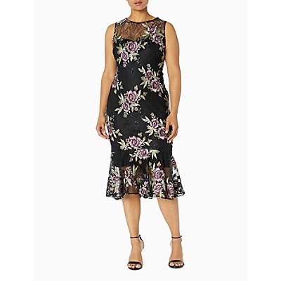 Plus Size Floral Lace Midi Sheath Dress | Calvin Klein