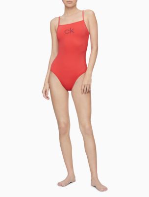 red calvin klein swimsuit