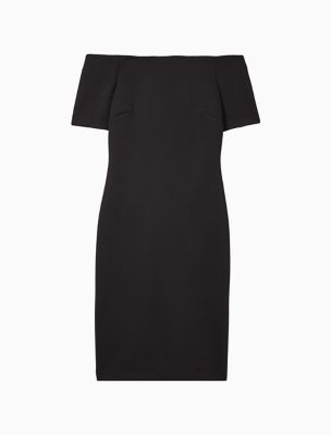 calvin klein black off the shoulder dress