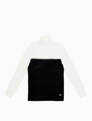 calvin klein colorblock turtleneck sweater