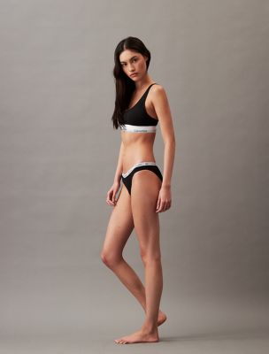 Icon Cotton Modal Black Unlined Bralette + Bikini, 