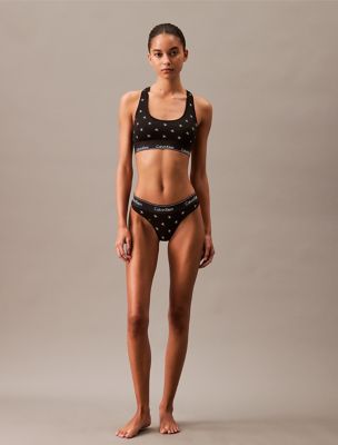 Icon Cotton Modal Thong, Black Diamond