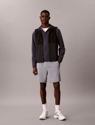 Graphic Monogram Woven Shorts, Grey Thunder
