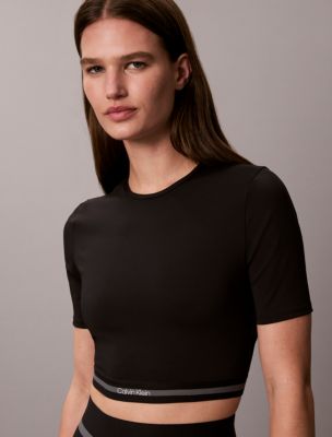 Icon Sport Cropped T-Shirt, Black
