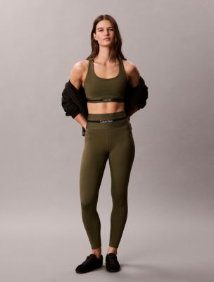 Icon Sport Striped Wide Waistband 7/8 Leggings, Fatigue