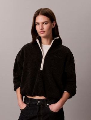 Sherpa 1/4 Zip Sweatshirt, Black