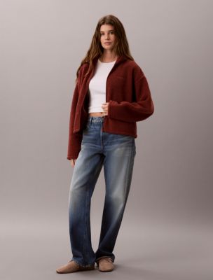 Sherpa Zip Hoodie, Spiced Apple