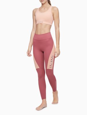 Performance Colorblock Logo High Waist Leggings, Raspberry Pink