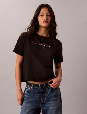 Icon Sport Graphic High Hip Tee, Black